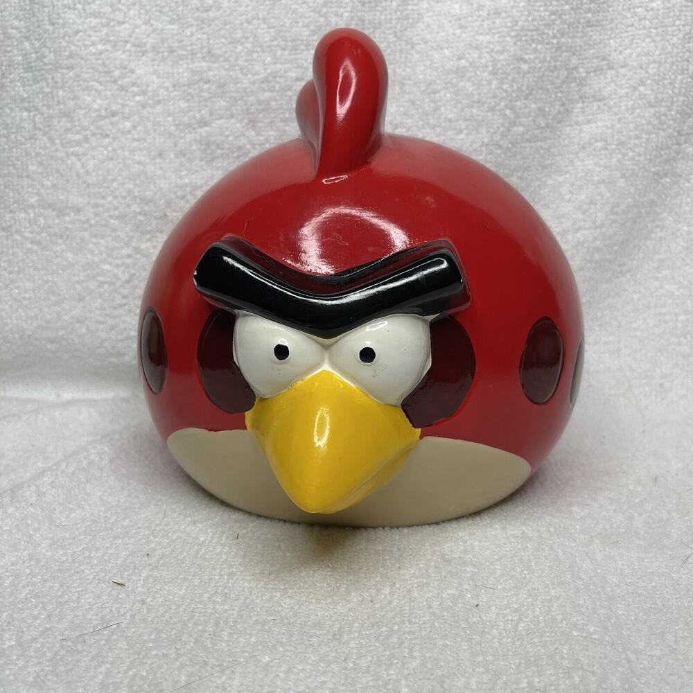Large Angry Birds Red Ceramic Piggy Bank With Stopper 7"-8” Tall 2013
